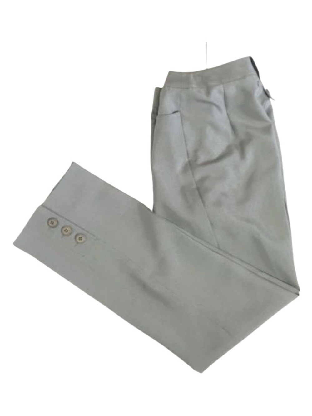 Carlisle Silk Cropped Dress Pants in Light Gray